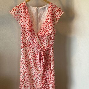 Lush Printed Midi Wrap Dress Size M